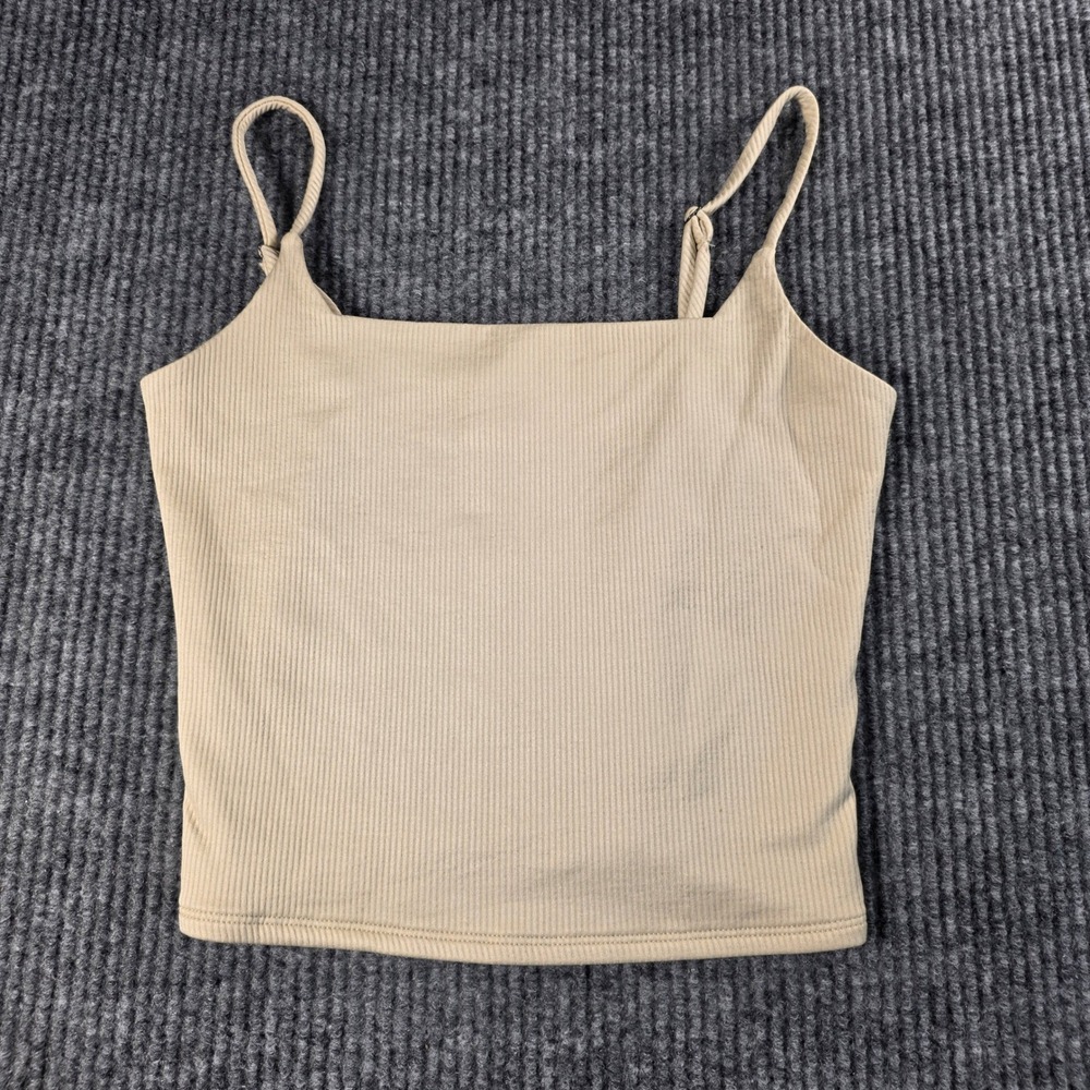 Urban Social‎ Nordstrom Sand Ribbed Camisole Tank Top Square Neck Small